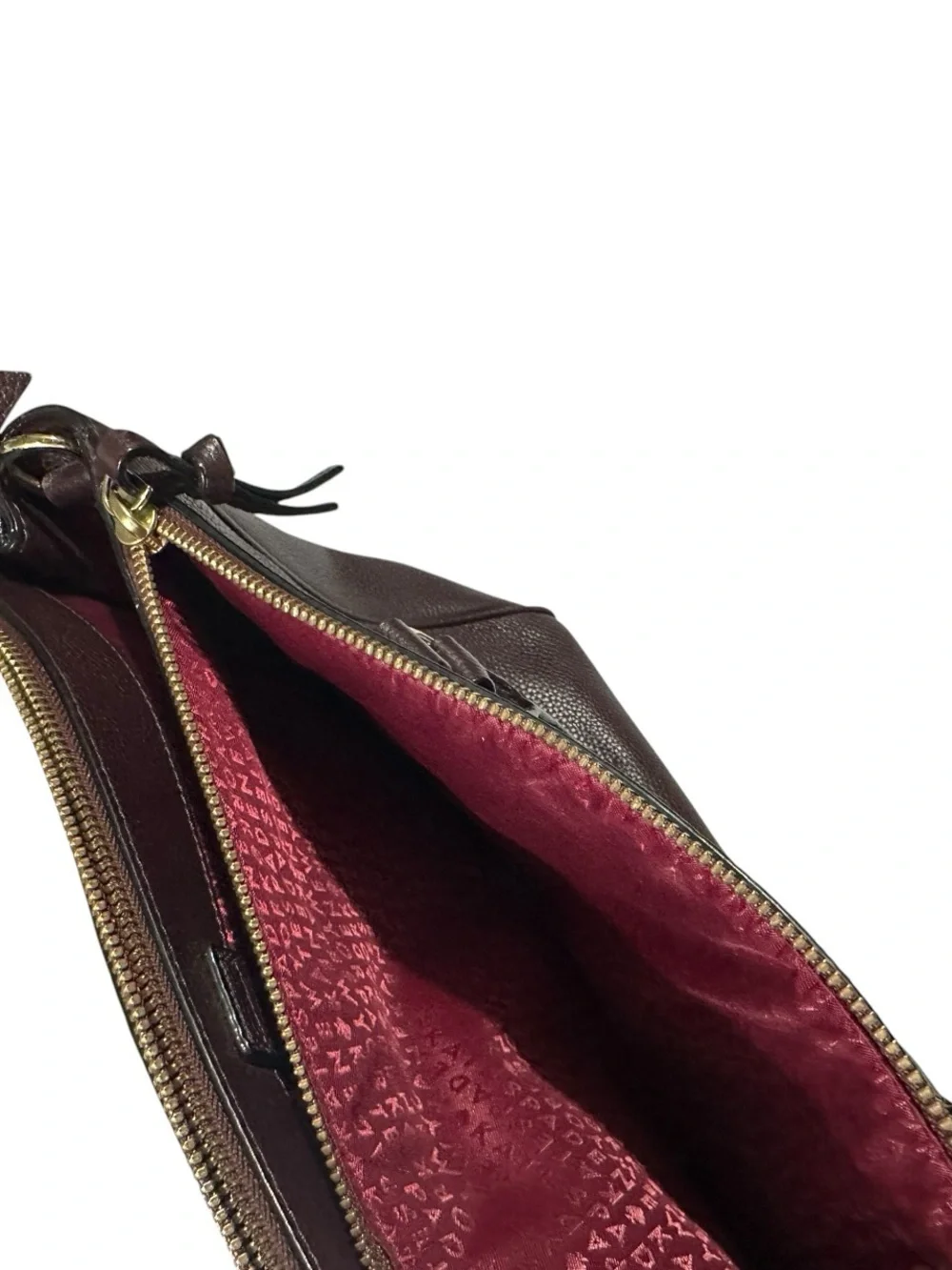 Kate Spade Mulberry Street Leighann Pebbled Leather Satchel Tote Burgundy